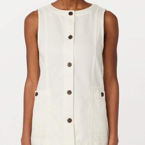 NWT Frank & Oak // The Relaxed Twill Vest in White - Picture 3 of 6